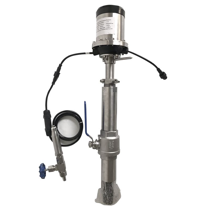 Remote insertion magnetic flow meter