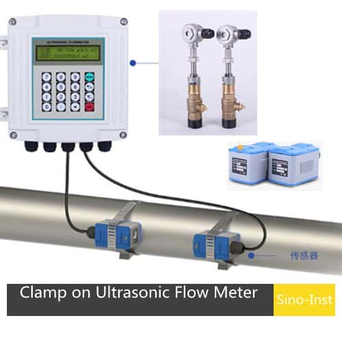 SUDEG Ultrasonic Flow Meter Flowmeter TUF-2000B+TL-5 Portable Waterproof Ultrasonic Flow Meter Kit with Clamp-on Large Transducer- RS485 Digital DN700-6000mm for Water Sewage Oil 