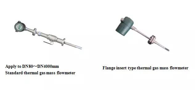insert type thermal gas mass flow meter
