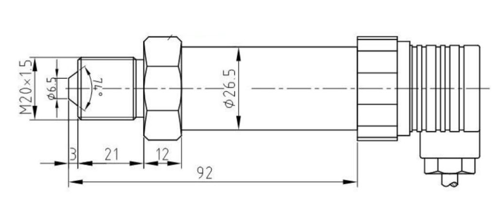 SI-702 Ultra High Pressure Transducer dimensions 2