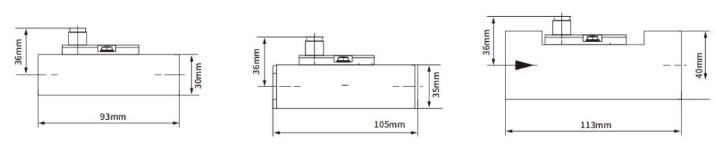 SI-210 Series Piston Flow Switch Dimensions
