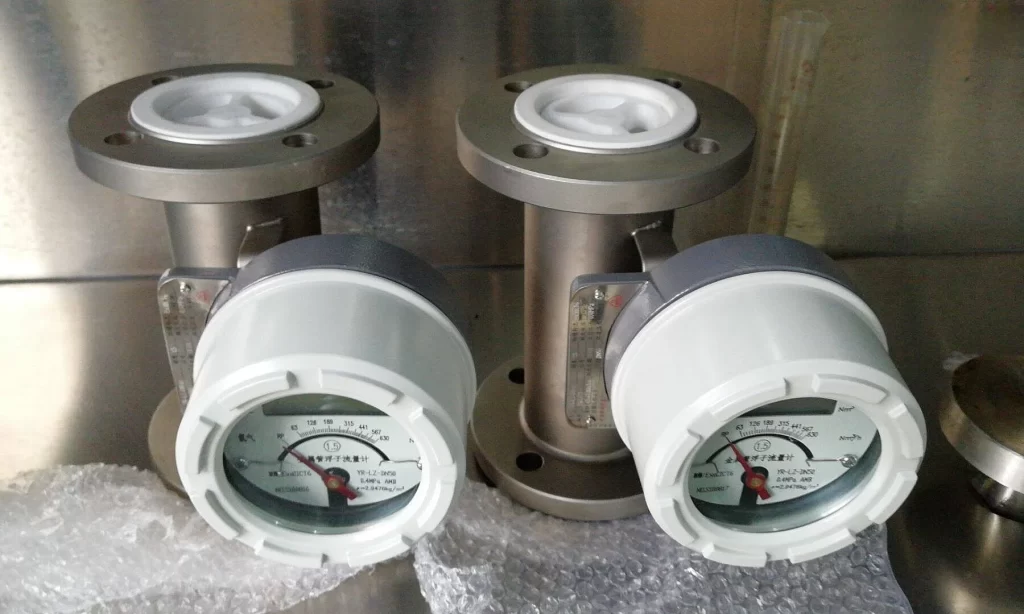 Stainless steel metal rotor flowmeter lined with PTFE