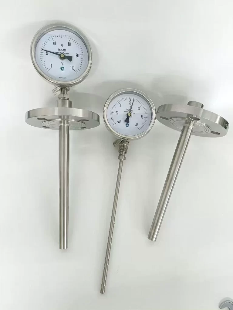 Industrial Bimetallic Stem Thermometers with Thermowell