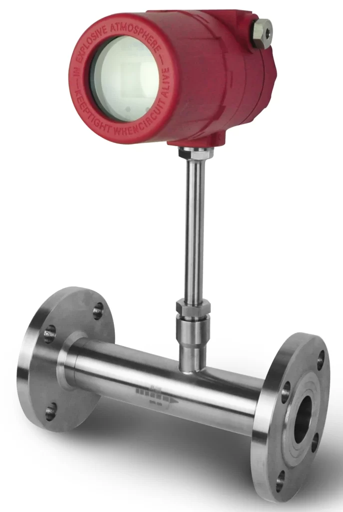 Thermal gas mass flow meter