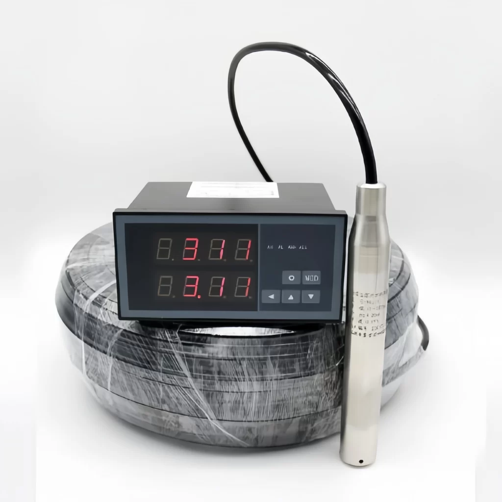 Water level and temperature measuring instrument