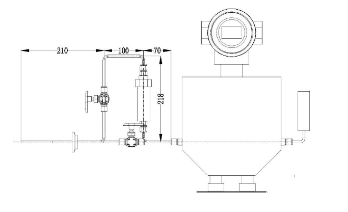 Coriolis Density Meter Tri-Clover (TC) Clamp Connection