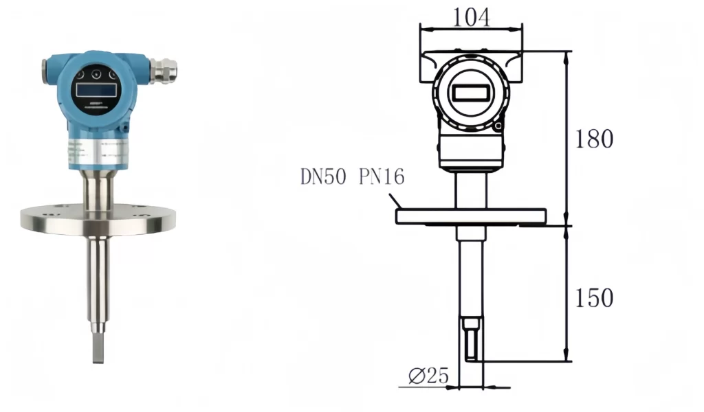 Flange-type Tuning Fork Density Meter Dimensions