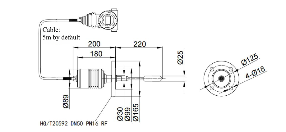 Inline Viscosity Meter Dimensions