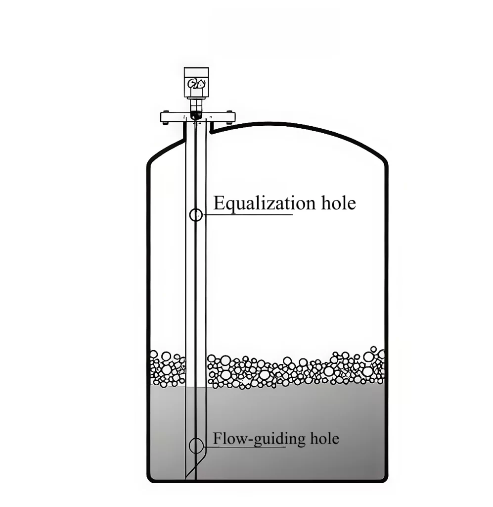 Tank level measuring band Stilling Well
