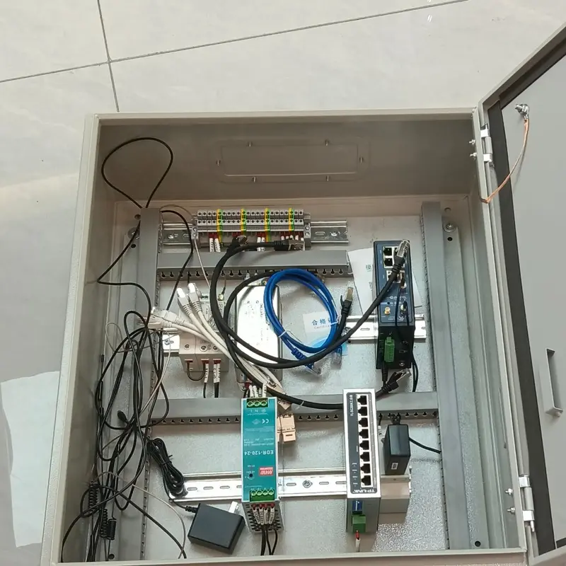 Electrical control box with power module, network module and computing unit